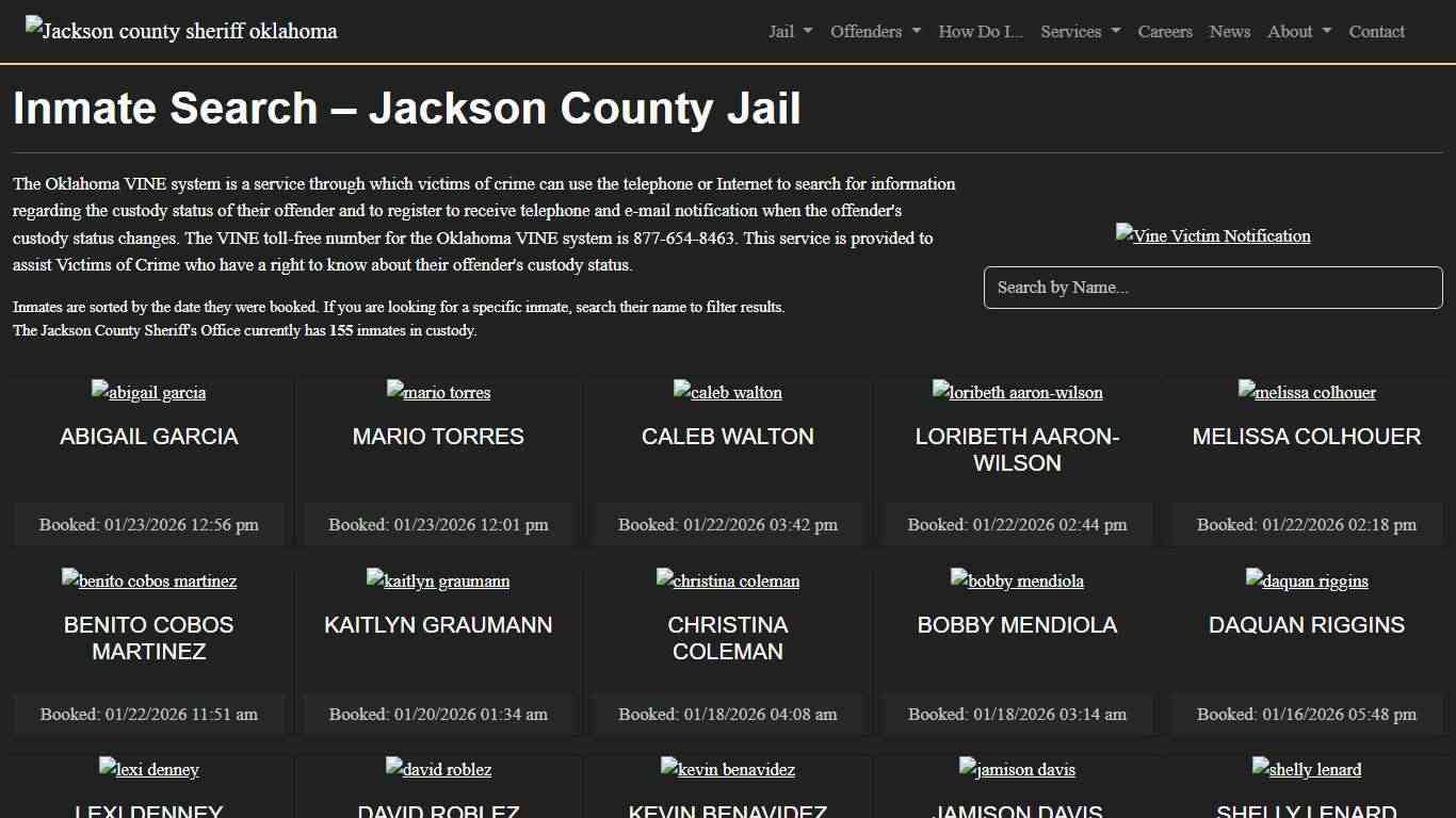 Inmate Search Jackson County Sheriff's Office