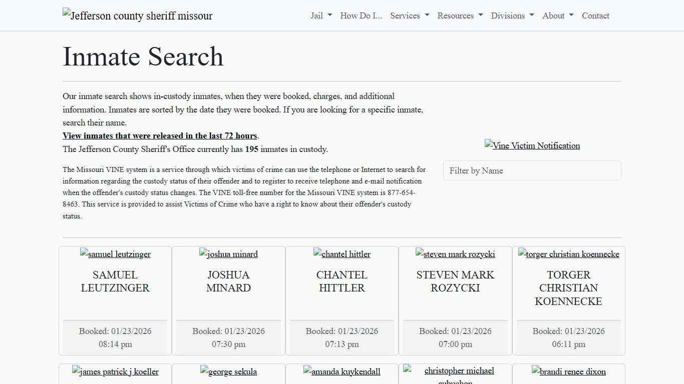 Inmate Search Jefferson County Sheriff's Office